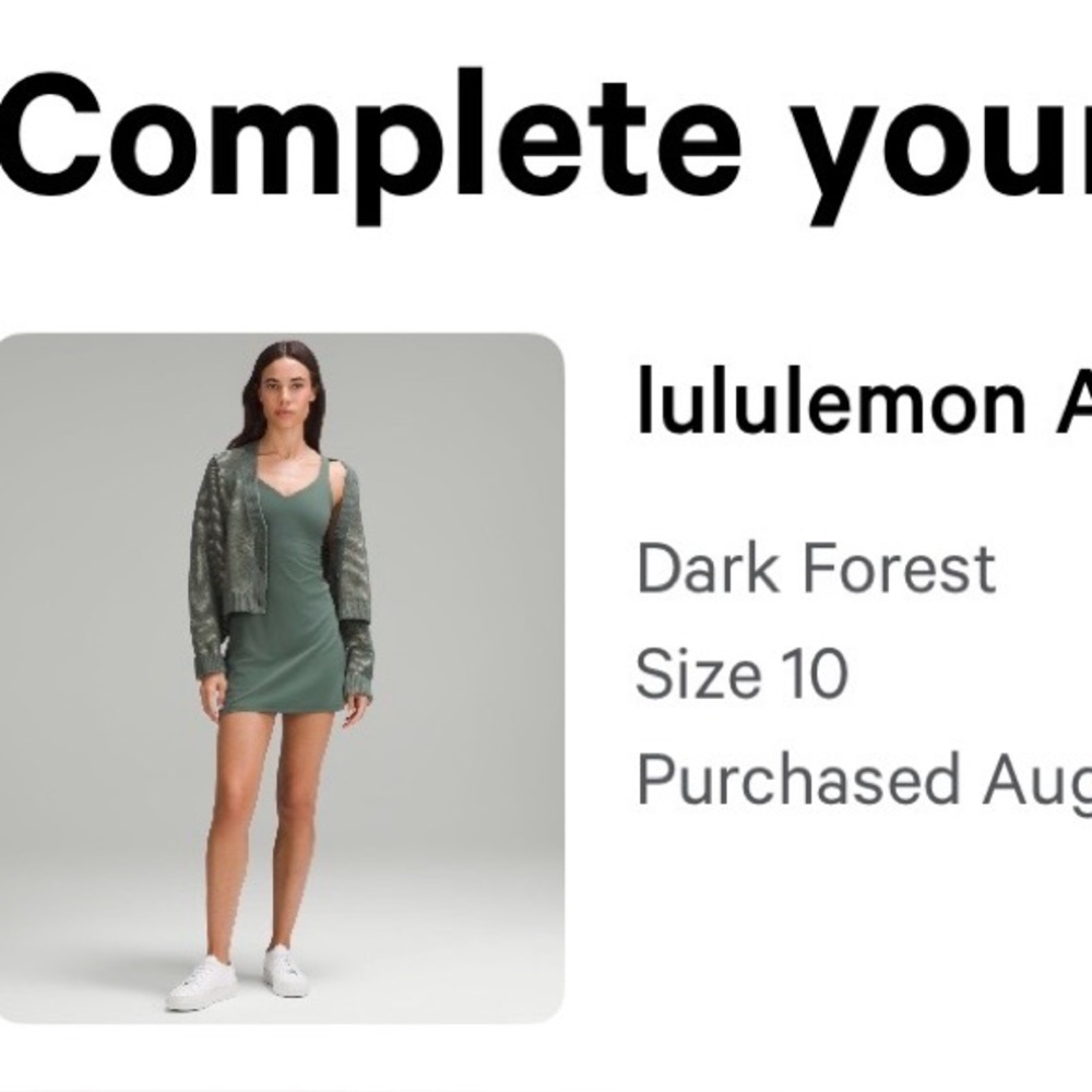 lululemon forest green align dress